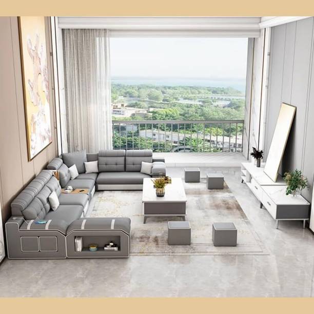 Homax 11-Piece U-Shape Modular Sofa Set – 12-Seater Luxury Sectional in Premium Leatherette 12 Seater  Sofa