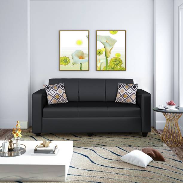 Flipkart Perfect Homes Burano Leatherette 3 Seater  Sofa