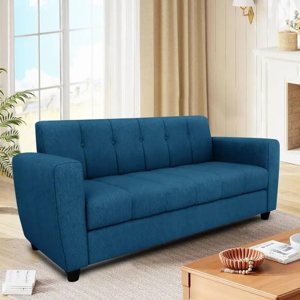 WAKESURE Premium Quality Velvet Fabric 3 Seater  Sofa