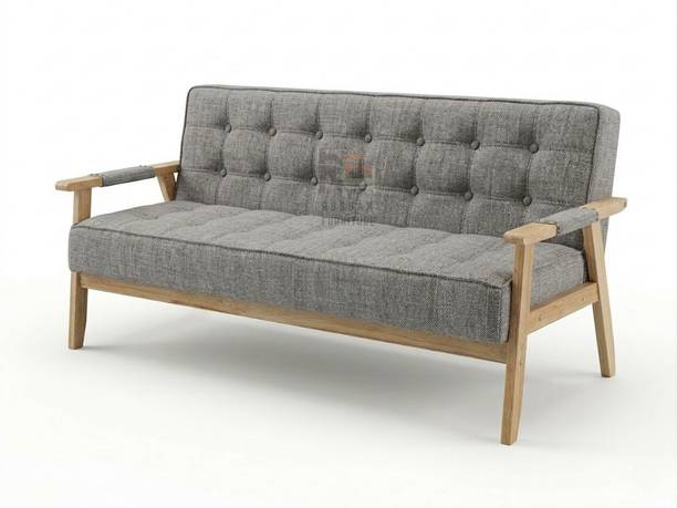 roshan furniture 3 Seater Wooden Sofa | Solid Wood Frame Sofa for Living Room Solid Wood 3 Seater Sofa