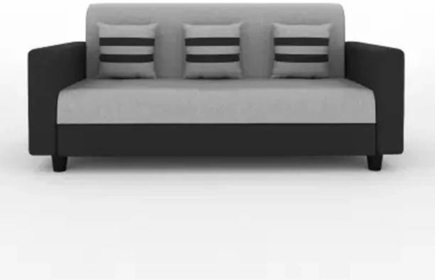 LIVEWELL Premium Quality Jute Fabric 3 Seater  Sofa