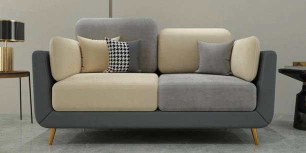 DUEX FURNITURE Velvet Fabric 2-Seater Sofa for Living Room Fabric 2 Seater Sofa