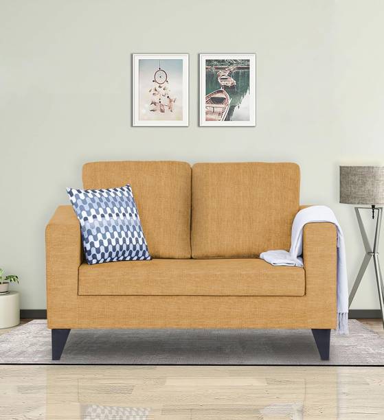 DMK Solid Wood Framed Upholstered Two Seater Fabric Sofa For Living Room | Office | Fabric 2 Seater  Sofa