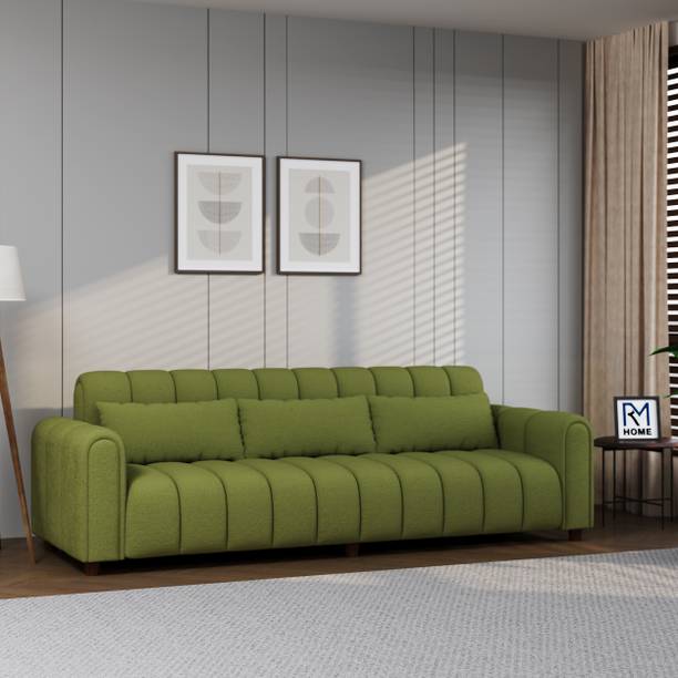 RM HOME Treasure Boucle Premium Fab HR Foam Modern Design Soft Seating Ultimate Comfort Fabric 3 Seater  Sofa