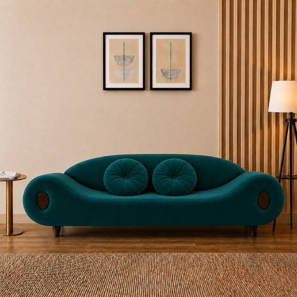 RM HOME Helix Designer Curved Premium Contemporary Luxury Soft Comfor Fabric 3 Seater Sofa