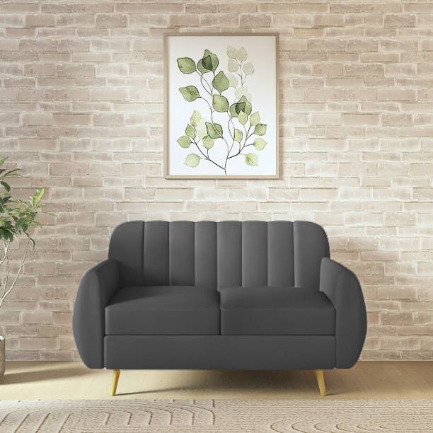 Wakeup India Hazy Premium Fabric Sofa Pocket Spring Cushion Metal Leg 3 Years warranty Fabric 2 Seater  Sofa