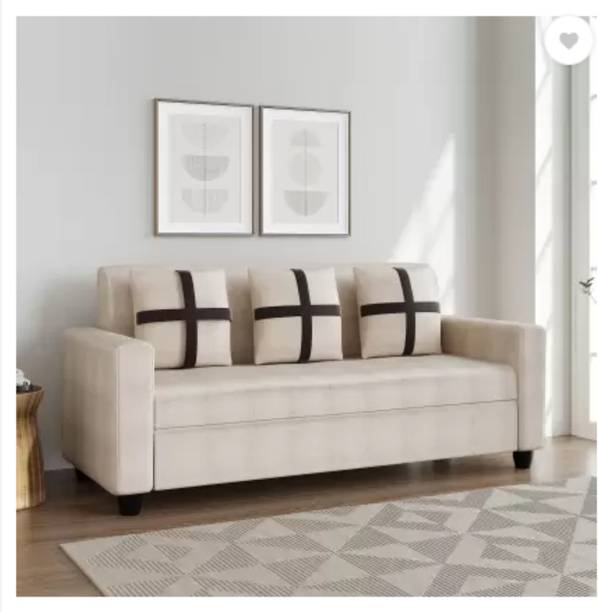 SS CRAFTMAKERS Wood Fabric 3 Seater  Sofa