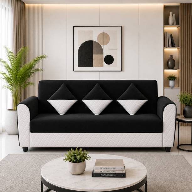 WAKESURE Premium Quality Velvet Fabric 3 Seater Sofa