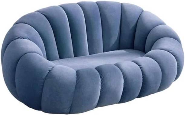 India wood mart Fabric Sofa Living Room Pumpkin Sofa Small House Simple and Modern Fabric 2 Seater  Sofa