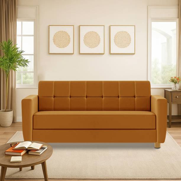 Flipkart Perfect Homes Wooden Sofa 3 Seater For Living Room & Office Fabric 3 Seater  Sofa