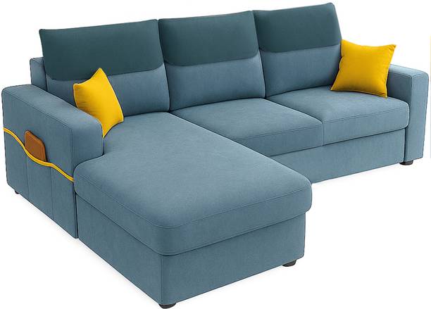 FURNY Tokyo 4 Seater Fabric LHS L Shape Sofa Set for Living Room Fabric 4 Seater  Sofa