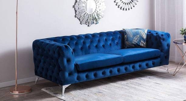 Smarts collection Chesterfield Sofa for Living Room , Hall & Bedroom , Fabric 3 Seater  Sofa