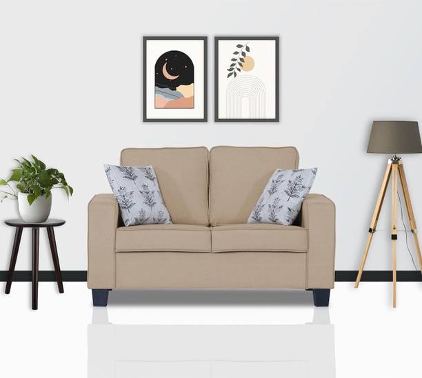 DMK Solid Wood Framed Upholstered Two Seater Fabric Sofa For Living Room/ Office | Fabric 2 Seater  Sofa