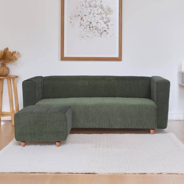 Seventh Heaven Tokyo with 1 Ottoman, Chenille Molfino Fabric Fabric 4 Seater  Sofa