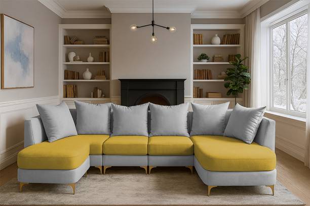 Casaliving Zoe Solid Wood 8 Seater  Sofa