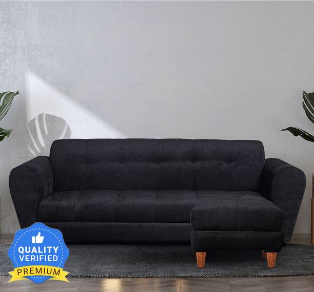 Seventh Heaven Milan with Ottoman, Chenille Molfino Fabric Fabric 4 Seater  Sofa