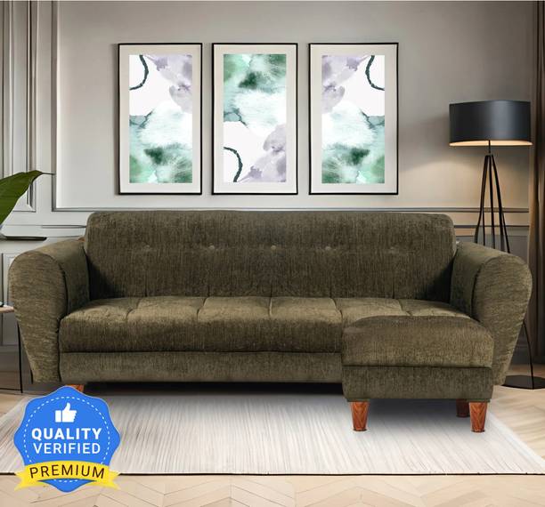 Seventh Heaven Milan 4 Seater Sofa with Ottoman, Chenille Molfino Fabric: 2 year Warranty Fabric 4 Seater  Sofa