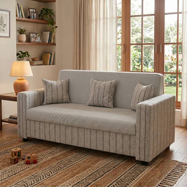Flipkart Perfect Homes Crete Fabric 3 Seater Sofa