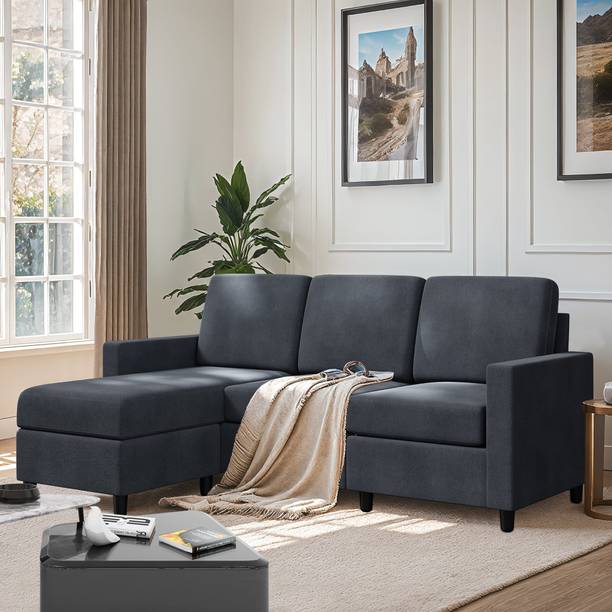 Apostate Emryn 4 Seater L shaped Sectional Sofa For Living Room Fabric 4 Seater  Sofa