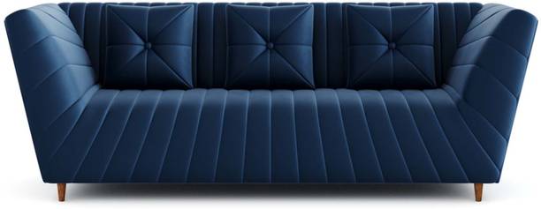 SNUZSPACE Corell Tufted Premium Velvet | Premium Comfort | 2 Year Warranty | Fabric 3 Seater  Sofa