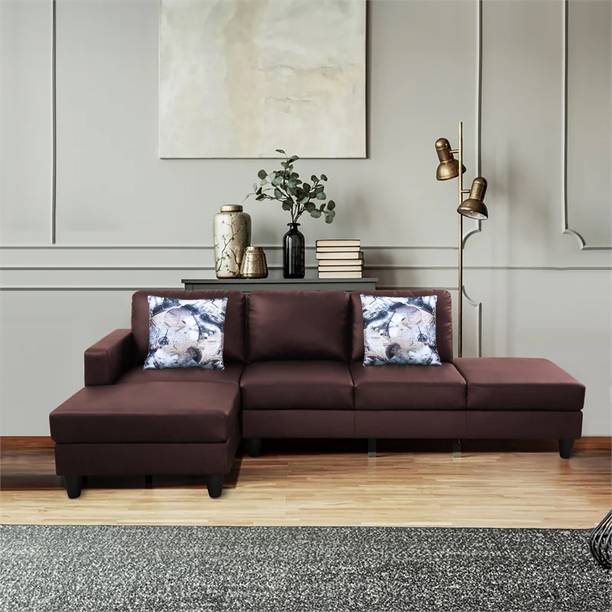 ARRA Ruby Left Facing 3 Seater + Lounger L Shaped Corner Sofa Leatherette 6 Seater  Sofa