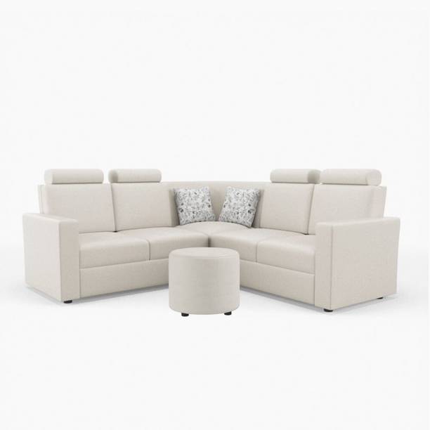 Sekar Lifestyle L Shape Corner [Normal Handles] With Round Moda Leatherette 4 Seater  Sofa