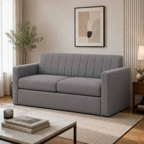 Softymart Cozy Grey Fabric 2 Seater Sofa