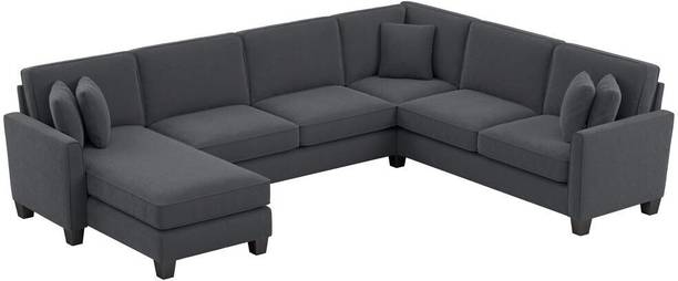 Torque Moscow 7 Seater U Shape Fabric Sofa For Living Room - (LHS, Dark Grey) Fabric 7 Seater  Sofa