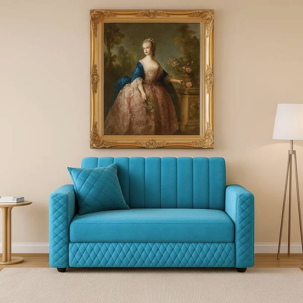 WAKESURE Premium Quality Velvet Fabric 2 Seater  Sofa