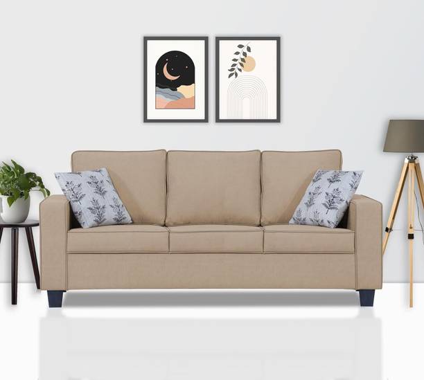 Klenta Home Decor Wooden Frame Three Seater Fabric Sofa For Living Room/ Office/ Guest Room || Fabric 3 Seater  Sofa