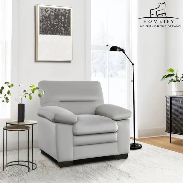 Homeify Dawson 1 Seater Leatherette Sofa for Living Room Fabric 1 Seater  Sofa