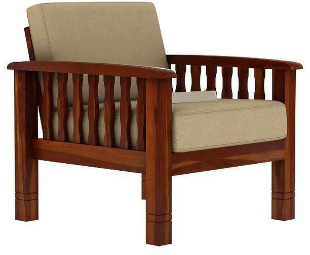 Cherry Wood Sheesam Fabric 1 Seater  Sofa