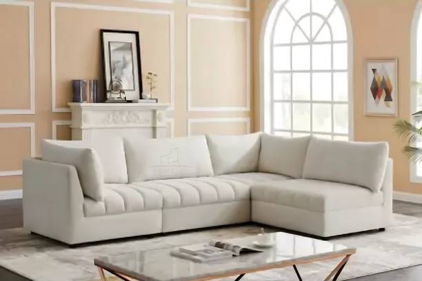Homeify Favia 4 Seater Fabric Sectional Sofa Set for Living Room Fabric 4 Seater  Sofa