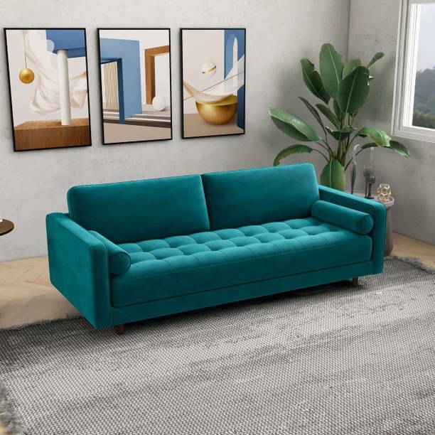 Oak&Loom Oak&Loom Luke Premium Crafted Velvet Fabric 3 Seater  Sofa