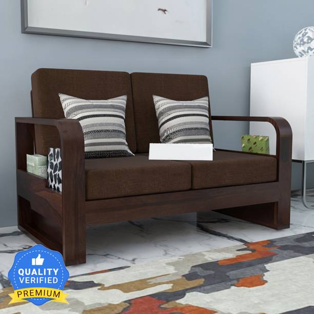 Kendalwood Furniture Solid Wood 2 Seater Wooden set for living Room Furniture Fabric 2 Seater  Sofa