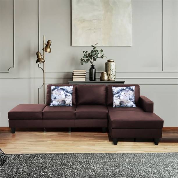 ARRA Ruby Right Facing 3 Seater + Lounger L Shaped Corner Sofa Leatherette 6 Seater  Sofa