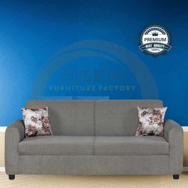 Fusion Furniture Factory 3 Seater Grey Fabric Sleek Sofa Fabric 3 Seater  Sofa
