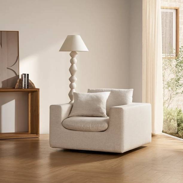 theclevercouch Dawson Linen look Leather 1 Seater  Sofa
