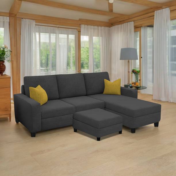 Casaliving Gerio with Ottoman Fabric 4 Seater  Sofa