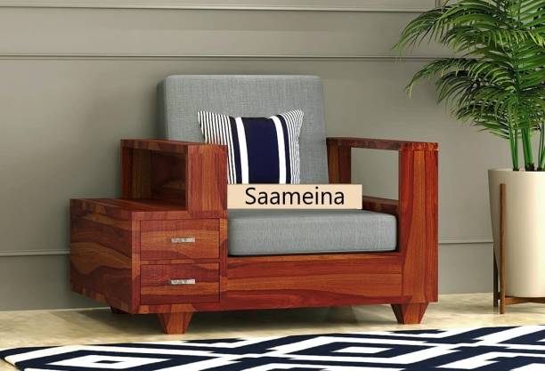 saamenia furnitures Solid Sheesham Wood One Seater Sofa Without Cushion For Living Room / Hotel. Fabric 1 Seater  Sofa