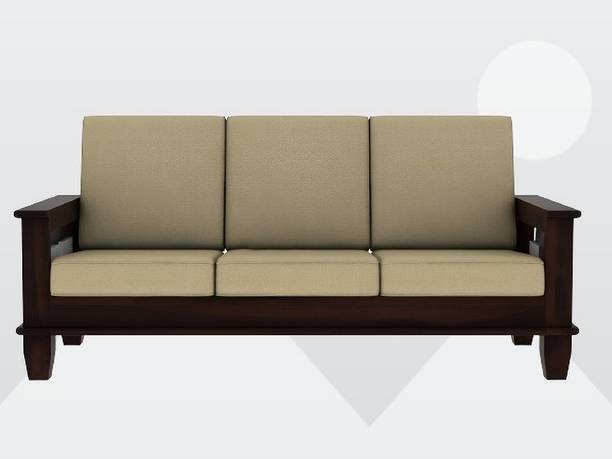 Shree Jeen Mata Enterprises Solid Wood Sheesham Wood Three Seater Sofa For Living, Waiting Room/ Office Fabric 3 Seater  Sofa