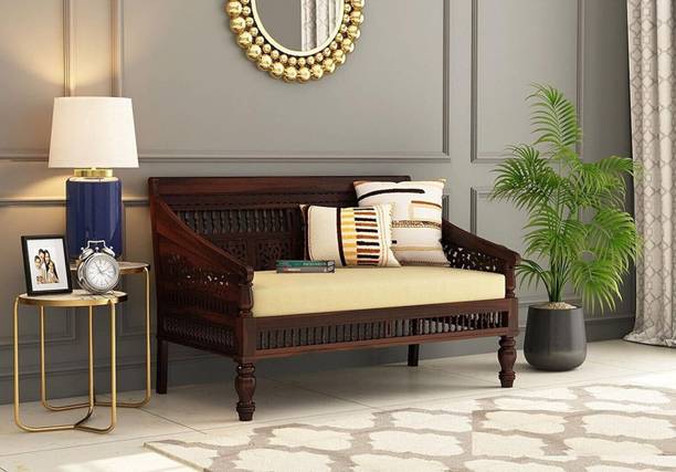 VK Handicraft Solid Sheesham Wood Sofa Set for Living/Gust Areas, Wooden 3-Seater Sofa Solid Wood 3 Seater  Sofa