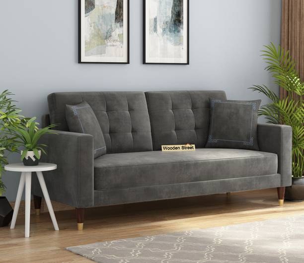 Allie Wood Fabric 3 Seater  Sofa