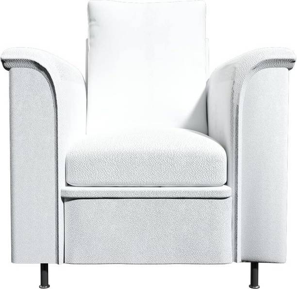 Sekar Lifestyle Royal Series (White, 1 Seater) Leatherette 1 Seater  Sofa