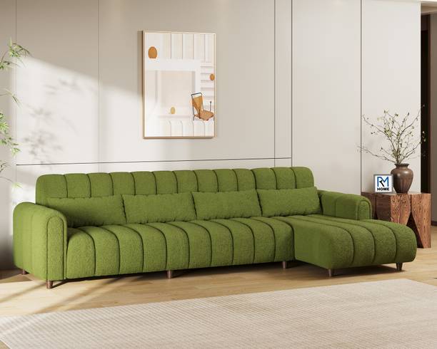 RM HOME Treasure Boucle Premium Fabric HR Foam Fabric 6 Seater  Sofa