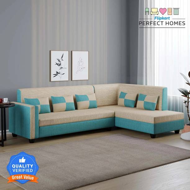 Flipkart Perfect Homes Haniry Living Room Comfortable Soft Durable Fabric 6 Seater  Sofa