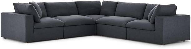 Torque Alston Fabric 5 Seater L Shape Modular Corner Premium Sofa - Dk Grey Fabric 5 Seater  Sofa