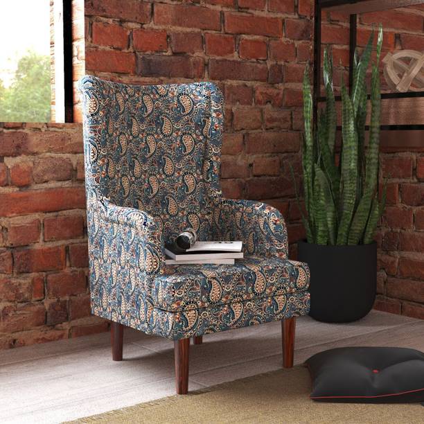Ganpati Arts Wooden Fabric Upholstery Single Seater Sofa for Living Room/Bedroom Fabric 1 Seater  Sofa