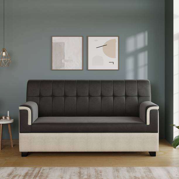 Cherry Wood Fabric 3 Seater  Sofa