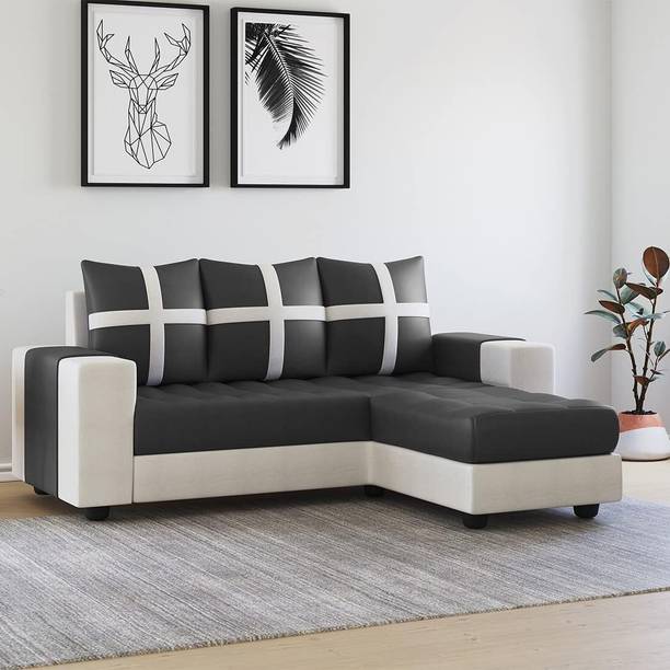 DMK Sectional Fabric Sofa Set| Living Room, Bedroom, Office Furniture Fabric 4 Seater  Sofa